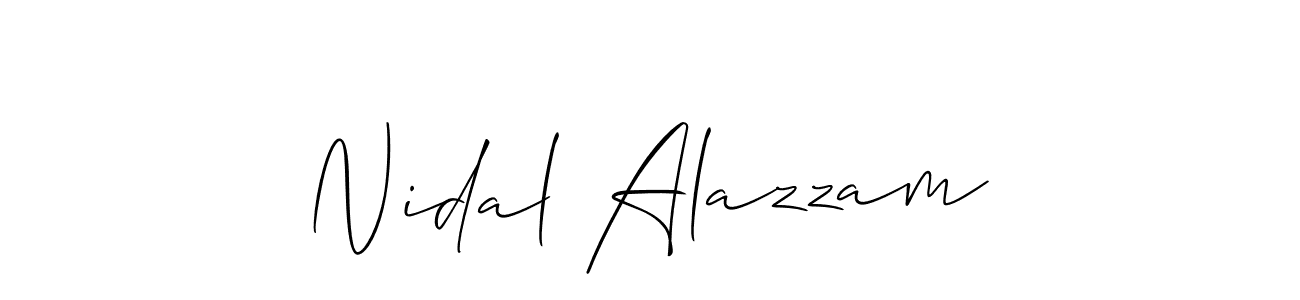 Use a signature maker to create a handwritten signature online. With this signature software, you can design (Allison_Script) your own signature for name Nidal Alazzam. Nidal Alazzam signature style 2 images and pictures png