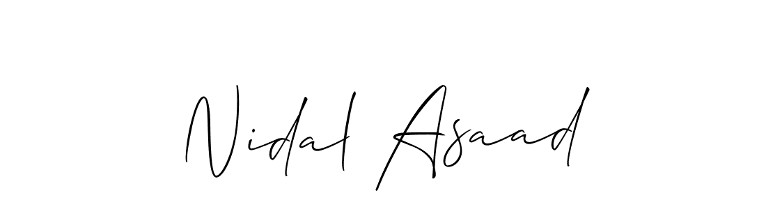 Similarly Allison_Script is the best handwritten signature design. Signature creator online .You can use it as an online autograph creator for name Nidal Asaad. Nidal Asaad signature style 2 images and pictures png