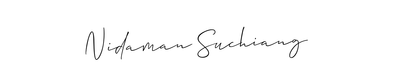 Use a signature maker to create a handwritten signature online. With this signature software, you can design (Allison_Script) your own signature for name Nidaman Suchiang. Nidaman Suchiang signature style 2 images and pictures png
