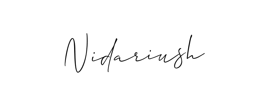 Allison_Script is a professional signature style that is perfect for those who want to add a touch of class to their signature. It is also a great choice for those who want to make their signature more unique. Get Nidariush name to fancy signature for free. Nidariush signature style 2 images and pictures png