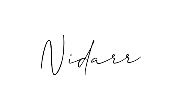 Make a beautiful signature design for name Nidarr. With this signature (Allison_Script) style, you can create a handwritten signature for free. Nidarr signature style 2 images and pictures png