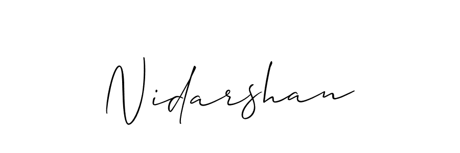 Design your own signature with our free online signature maker. With this signature software, you can create a handwritten (Allison_Script) signature for name Nidarshan. Nidarshan signature style 2 images and pictures png