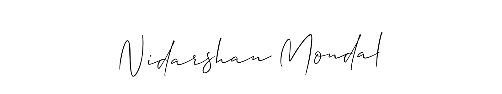 How to Draw Nidarshan Mondal signature style? Allison_Script is a latest design signature styles for name Nidarshan Mondal. Nidarshan Mondal signature style 2 images and pictures png