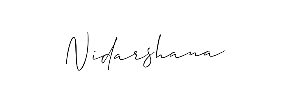 The best way (Allison_Script) to make a short signature is to pick only two or three words in your name. The name Nidarshana include a total of six letters. For converting this name. Nidarshana signature style 2 images and pictures png