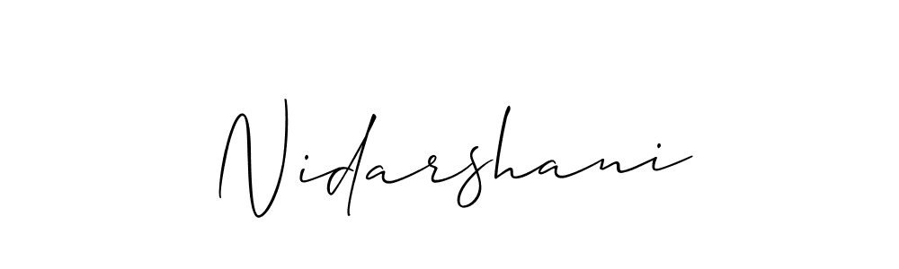 Allison_Script is a professional signature style that is perfect for those who want to add a touch of class to their signature. It is also a great choice for those who want to make their signature more unique. Get Nidarshani name to fancy signature for free. Nidarshani signature style 2 images and pictures png