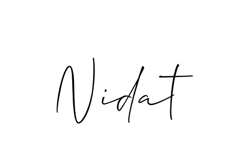 Check out images of Autograph of Nidat name. Actor Nidat Signature Style. Allison_Script is a professional sign style online. Nidat signature style 2 images and pictures png