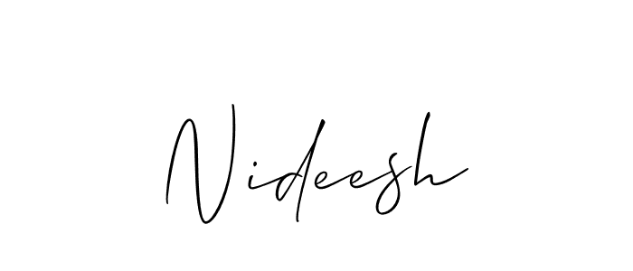 Similarly Allison_Script is the best handwritten signature design. Signature creator online .You can use it as an online autograph creator for name Nideesh. Nideesh signature style 2 images and pictures png