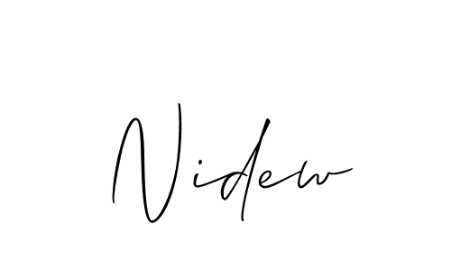 Create a beautiful signature design for name Nidew. With this signature (Allison_Script) fonts, you can make a handwritten signature for free. Nidew signature style 2 images and pictures png