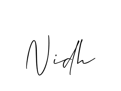 Design your own signature with our free online signature maker. With this signature software, you can create a handwritten (Allison_Script) signature for name Nidh. Nidh signature style 2 images and pictures png