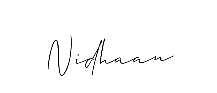 How to make Nidhaan signature? Allison_Script is a professional autograph style. Create handwritten signature for Nidhaan name. Nidhaan signature style 2 images and pictures png