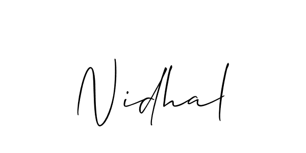 Also we have Nidhal name is the best signature style. Create professional handwritten signature collection using Allison_Script autograph style. Nidhal signature style 2 images and pictures png