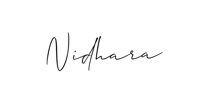 Also we have Nidhara name is the best signature style. Create professional handwritten signature collection using Allison_Script autograph style. Nidhara signature style 2 images and pictures png