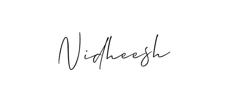 Also You can easily find your signature by using the search form. We will create Nidheesh name handwritten signature images for you free of cost using Allison_Script sign style. Nidheesh signature style 2 images and pictures png