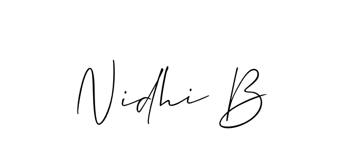 You can use this online signature creator to create a handwritten signature for the name Nidhi B. This is the best online autograph maker. Nidhi B signature style 2 images and pictures png