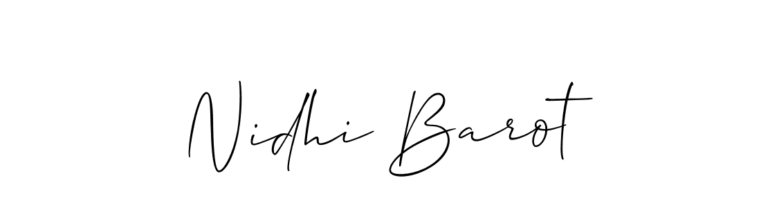 Design your own signature with our free online signature maker. With this signature software, you can create a handwritten (Allison_Script) signature for name Nidhi Barot. Nidhi Barot signature style 2 images and pictures png