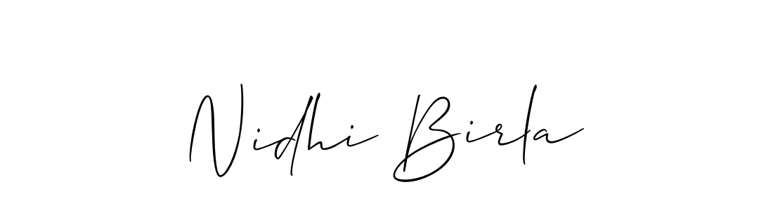 How to make Nidhi Birla signature? Allison_Script is a professional autograph style. Create handwritten signature for Nidhi Birla name. Nidhi Birla signature style 2 images and pictures png