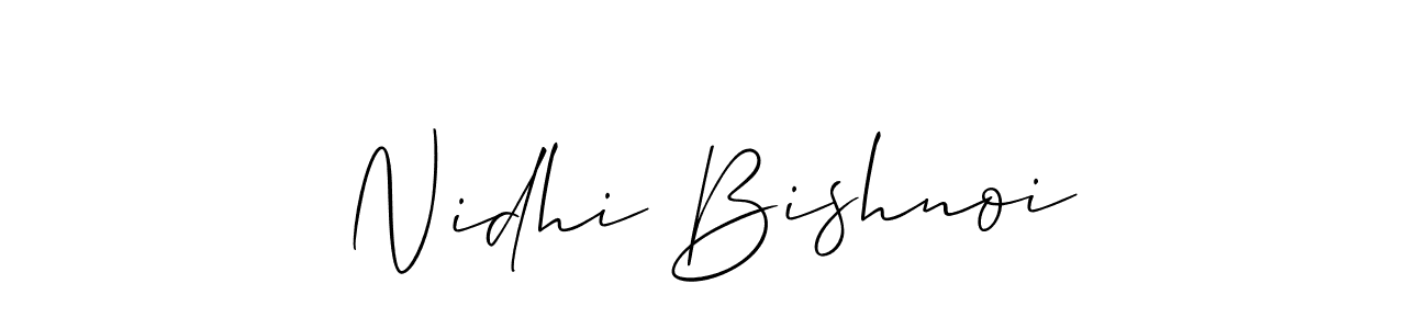 How to make Nidhi Bishnoi name signature. Use Allison_Script style for creating short signs online. This is the latest handwritten sign. Nidhi Bishnoi signature style 2 images and pictures png