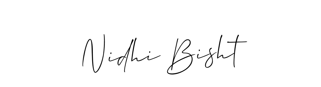 Also You can easily find your signature by using the search form. We will create Nidhi Bisht name handwritten signature images for you free of cost using Allison_Script sign style. Nidhi Bisht signature style 2 images and pictures png