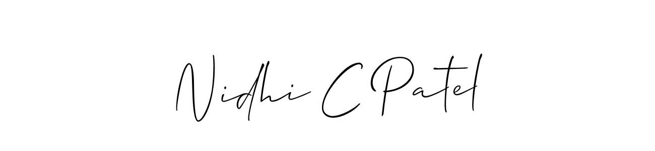 Use a signature maker to create a handwritten signature online. With this signature software, you can design (Allison_Script) your own signature for name Nidhi C Patel. Nidhi C Patel signature style 2 images and pictures png