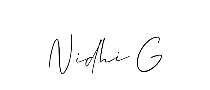 Make a beautiful signature design for name Nidhi G. Use this online signature maker to create a handwritten signature for free. Nidhi G signature style 2 images and pictures png