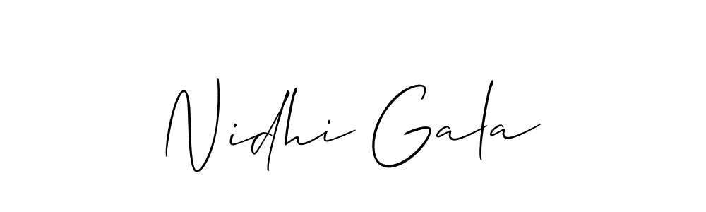 This is the best signature style for the Nidhi Gala name. Also you like these signature font (Allison_Script). Mix name signature. Nidhi Gala signature style 2 images and pictures png