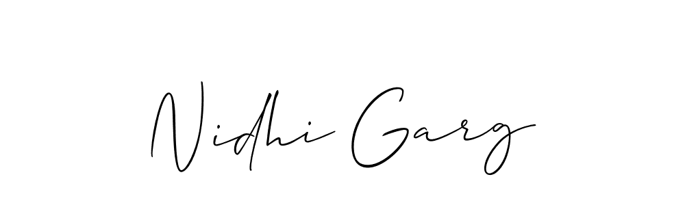 Also we have Nidhi Garg name is the best signature style. Create professional handwritten signature collection using Allison_Script autograph style. Nidhi Garg signature style 2 images and pictures png