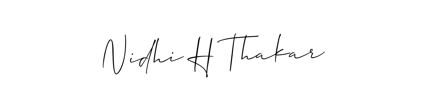 Make a short Nidhi H Thakar signature style. Manage your documents anywhere anytime using Allison_Script. Create and add eSignatures, submit forms, share and send files easily. Nidhi H Thakar signature style 2 images and pictures png