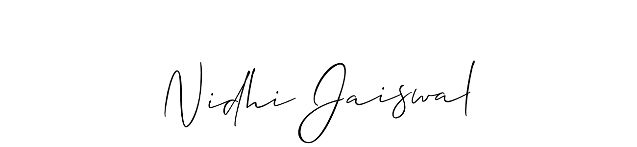It looks lik you need a new signature style for name Nidhi Jaiswal. Design unique handwritten (Allison_Script) signature with our free signature maker in just a few clicks. Nidhi Jaiswal signature style 2 images and pictures png