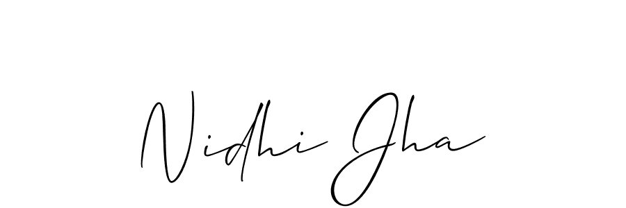 Allison_Script is a professional signature style that is perfect for those who want to add a touch of class to their signature. It is also a great choice for those who want to make their signature more unique. Get Nidhi Jha name to fancy signature for free. Nidhi Jha signature style 2 images and pictures png