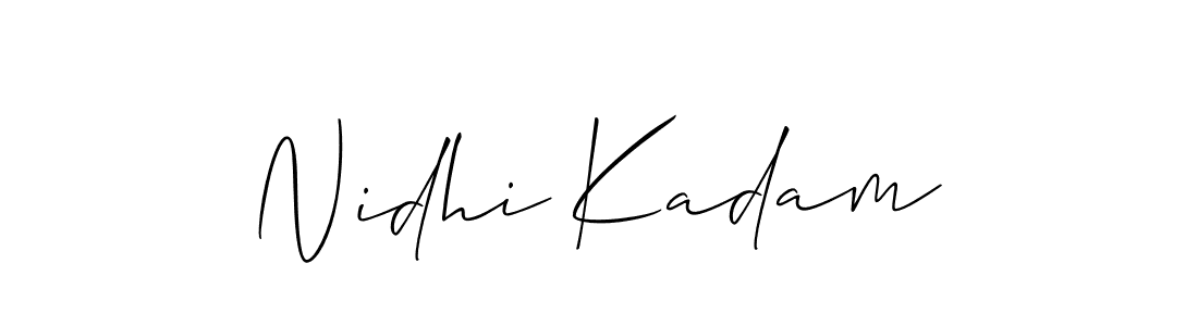 Make a beautiful signature design for name Nidhi Kadam. With this signature (Allison_Script) style, you can create a handwritten signature for free. Nidhi Kadam signature style 2 images and pictures png