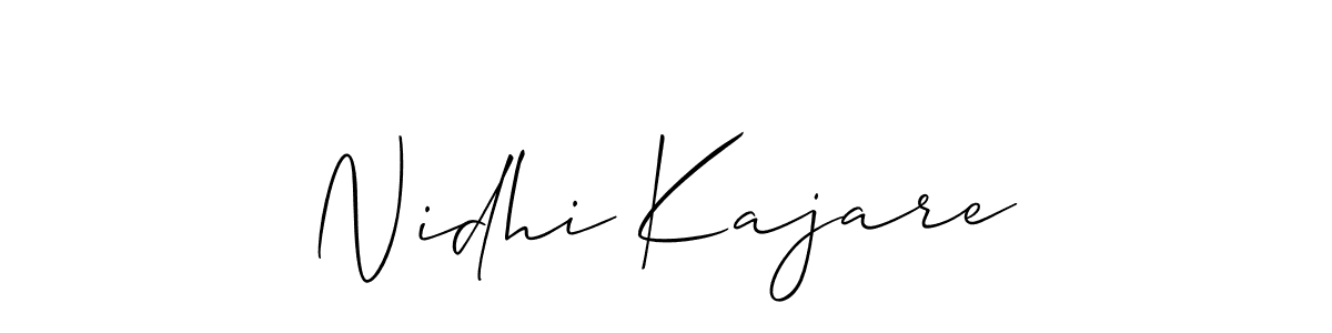 Also You can easily find your signature by using the search form. We will create Nidhi Kajare name handwritten signature images for you free of cost using Allison_Script sign style. Nidhi Kajare signature style 2 images and pictures png