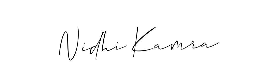 Make a beautiful signature design for name Nidhi Kamra. With this signature (Allison_Script) style, you can create a handwritten signature for free. Nidhi Kamra signature style 2 images and pictures png