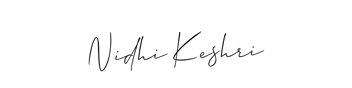 How to make Nidhi Keshri name signature. Use Allison_Script style for creating short signs online. This is the latest handwritten sign. Nidhi Keshri signature style 2 images and pictures png