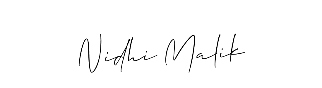 Design your own signature with our free online signature maker. With this signature software, you can create a handwritten (Allison_Script) signature for name Nidhi Malik. Nidhi Malik signature style 2 images and pictures png