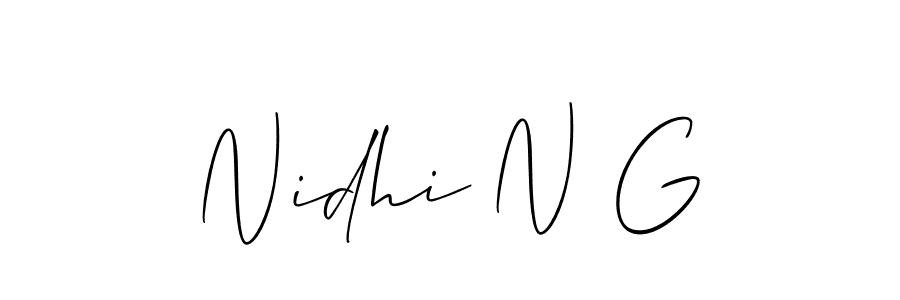 Make a beautiful signature design for name Nidhi N G. With this signature (Allison_Script) style, you can create a handwritten signature for free. Nidhi N G signature style 2 images and pictures png