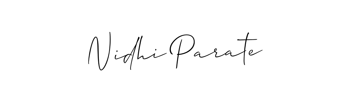 Also we have Nidhi Parate name is the best signature style. Create professional handwritten signature collection using Allison_Script autograph style. Nidhi Parate signature style 2 images and pictures png