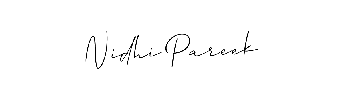 Make a beautiful signature design for name Nidhi Pareek. With this signature (Allison_Script) style, you can create a handwritten signature for free. Nidhi Pareek signature style 2 images and pictures png