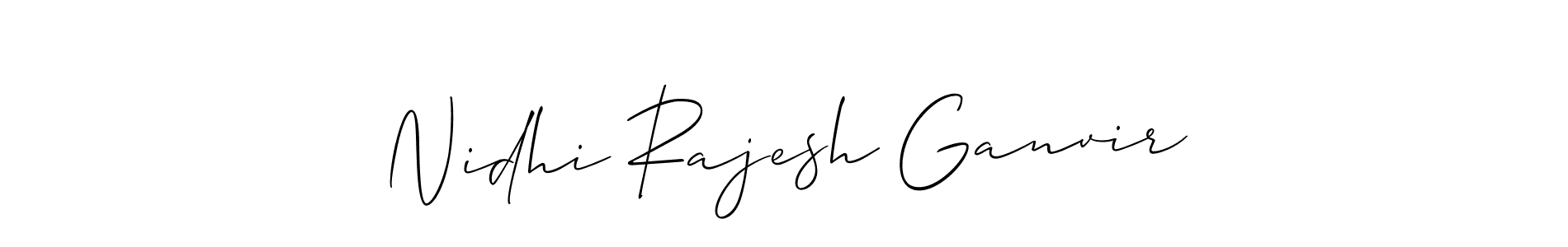 How to Draw Nidhi Rajesh Ganvir signature style? Allison_Script is a latest design signature styles for name Nidhi Rajesh Ganvir. Nidhi Rajesh Ganvir signature style 2 images and pictures png