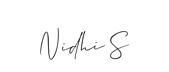 You should practise on your own different ways (Allison_Script) to write your name (Nidhi S) in signature. don't let someone else do it for you. Nidhi S signature style 2 images and pictures png