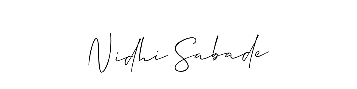 Make a beautiful signature design for name Nidhi Sabade. With this signature (Allison_Script) style, you can create a handwritten signature for free. Nidhi Sabade signature style 2 images and pictures png