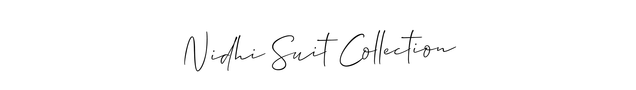 How to make Nidhi Suit Collection signature? Allison_Script is a professional autograph style. Create handwritten signature for Nidhi Suit Collection name. Nidhi Suit Collection signature style 2 images and pictures png