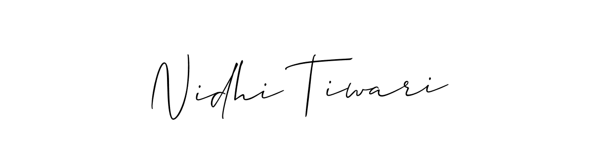 Allison_Script is a professional signature style that is perfect for those who want to add a touch of class to their signature. It is also a great choice for those who want to make their signature more unique. Get Nidhi Tiwari name to fancy signature for free. Nidhi Tiwari signature style 2 images and pictures png