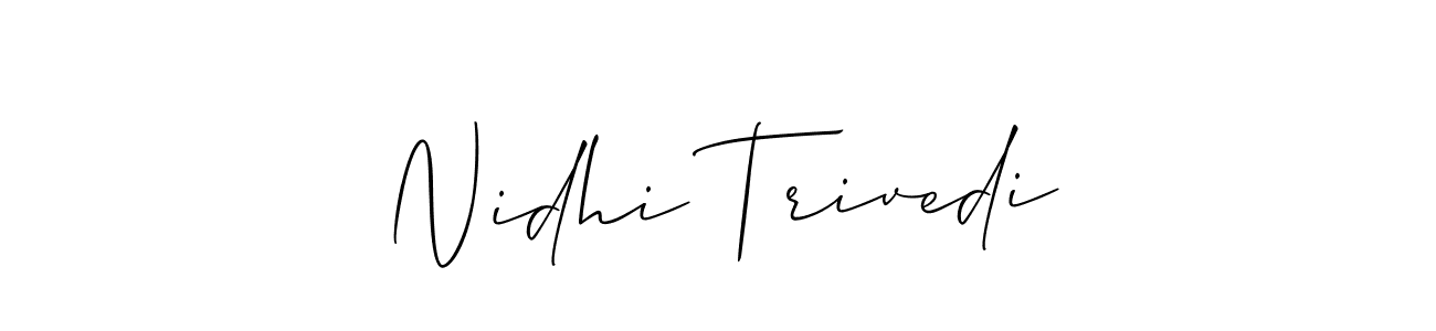 Create a beautiful signature design for name Nidhi Trivedi. With this signature (Allison_Script) fonts, you can make a handwritten signature for free. Nidhi Trivedi signature style 2 images and pictures png