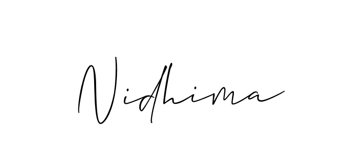 You should practise on your own different ways (Allison_Script) to write your name (Nidhima) in signature. don't let someone else do it for you. Nidhima signature style 2 images and pictures png