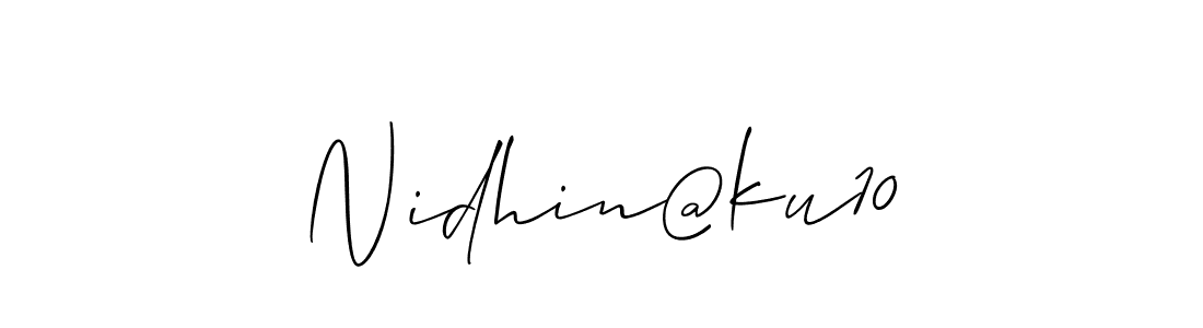 Make a beautiful signature design for name Nidhin@ku10. With this signature (Allison_Script) style, you can create a handwritten signature for free. Nidhin@ku10 signature style 2 images and pictures png
