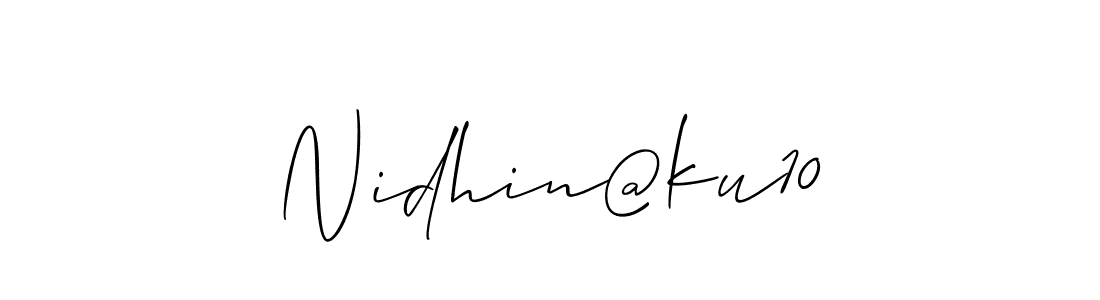 Make a beautiful signature design for name Nidhin@ku10. With this signature (Allison_Script) style, you can create a handwritten signature for free. Nidhin@ku10 signature style 2 images and pictures png