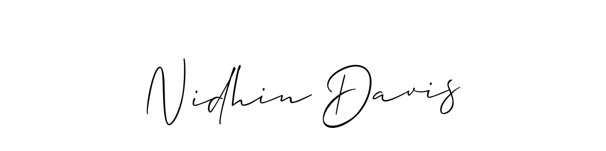Similarly Allison_Script is the best handwritten signature design. Signature creator online .You can use it as an online autograph creator for name Nidhin Davis. Nidhin Davis signature style 2 images and pictures png