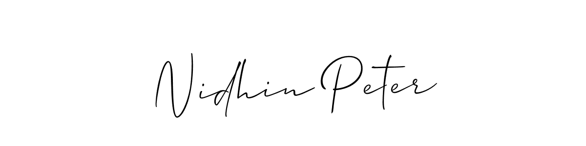 You can use this online signature creator to create a handwritten signature for the name Nidhin Peter. This is the best online autograph maker. Nidhin Peter signature style 2 images and pictures png