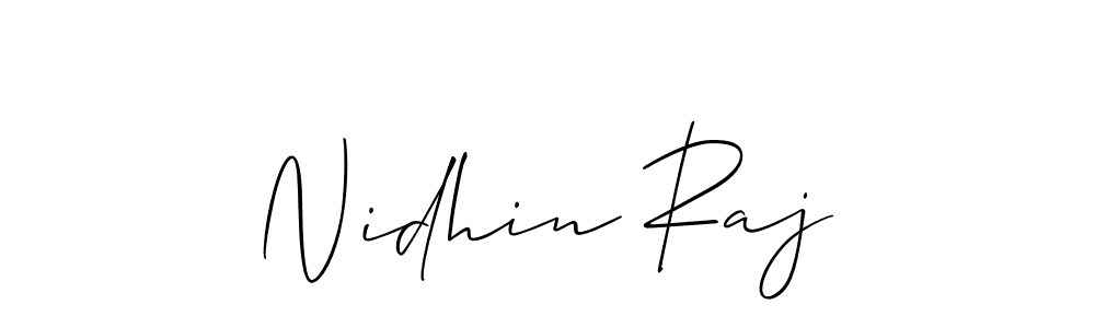 You should practise on your own different ways (Allison_Script) to write your name (Nidhin Raj) in signature. don't let someone else do it for you. Nidhin Raj signature style 2 images and pictures png