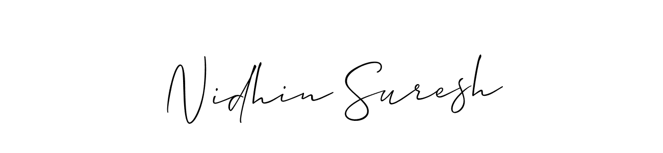 It looks lik you need a new signature style for name Nidhin Suresh. Design unique handwritten (Allison_Script) signature with our free signature maker in just a few clicks. Nidhin Suresh signature style 2 images and pictures png